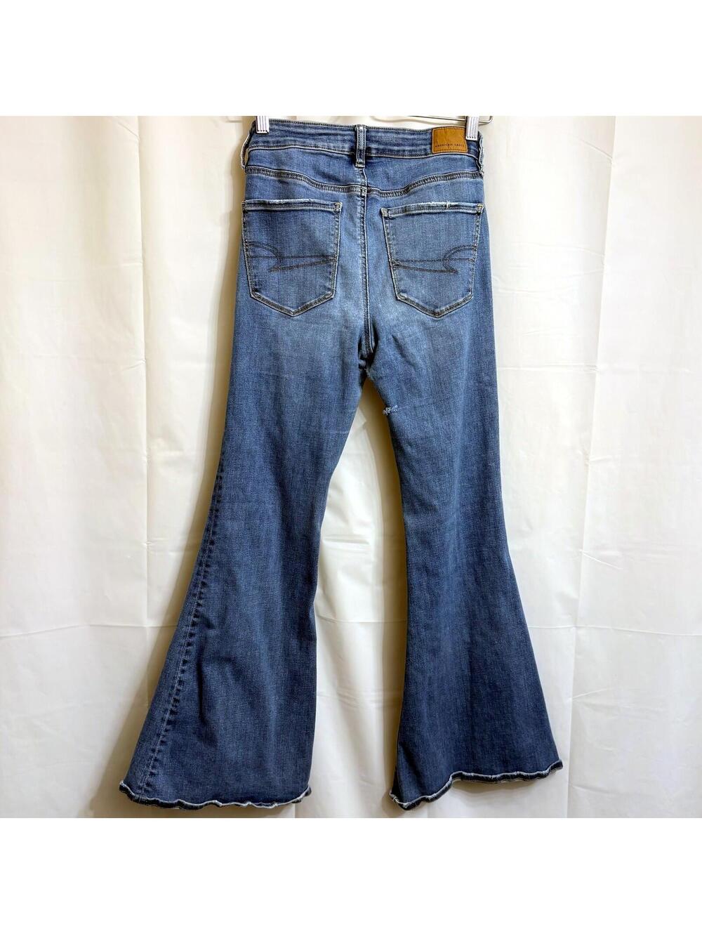 American Eagle Outfitters Women's Size 6 Regular Festival Flare Jeans Blue - Picture 2 of 8
